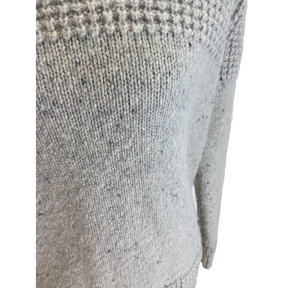 Mantaray Wool Fisherman’s Sweater Cream Size S Coastal Preppy Minimalist Cozy - Picture 9 of 15